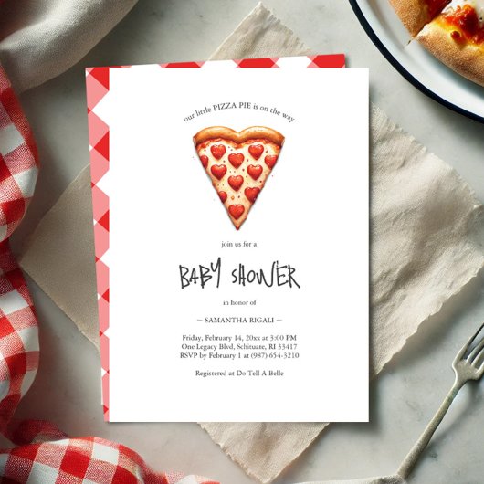 Valentines Baby Dusche Pizza Party Einladung