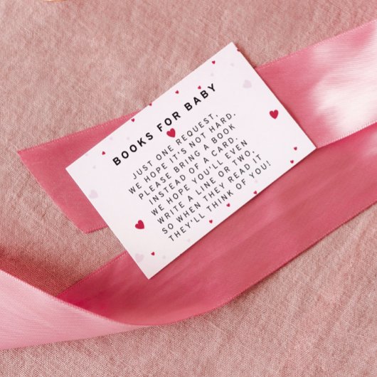Valentine's Baby Shower - Bücher für Baby Begleitkarte