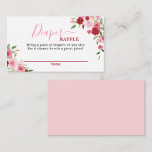Valentines Baby Shower Diaper Raffekarte