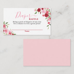 Valentines Baby Shower Diaper Raffekarte Begleitkarte