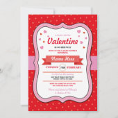 Valentines Baby Shower Girl Liebe Roter Rosa Herz Einladung (Vorderseite)