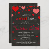 Valentines Baby Shower Invasion, Sweetheart Einladung (Vorne/Hinten)