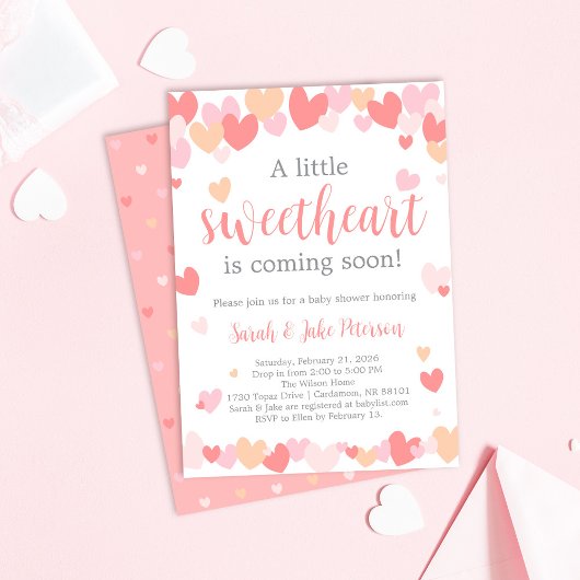 Valentine's Baby Shower Invitation Einladung