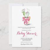Valentines Baby Shower Invitation Girl, rosa Einladung (Vorderseite)