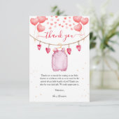 Valentine's Baby Shower Thank You Card Dankeskarte (Stehend Vorderseite)