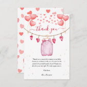 Valentine's Baby Shower Thank You Card Dankeskarte (Vorne/Hinten)