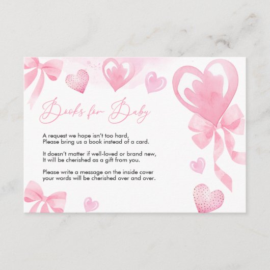 Valentines Babyduschbücher für Babykarten Begleitkarte (Vorderseite)