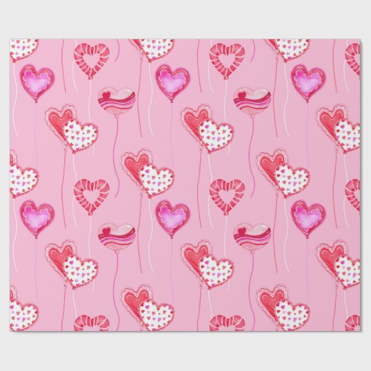 Valentines Ballons Packpapier (Flach)