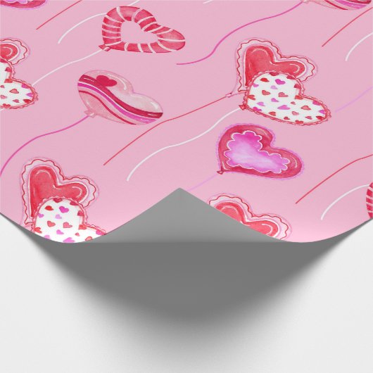 Valentines Ballons Packpapier (Ecke)