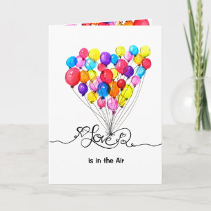 Valentines BALLOON LIEBE ist in der Luft Herz Feiertagskarte
