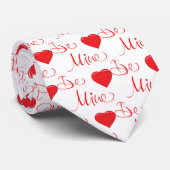 Valentines-Be-Mine-with-Red Heart Krawatte (Gerollt)