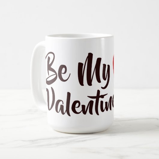 Valentine's Be My Valentine Heart Custom Initials Kaffeetasse (Vorderseite Links)