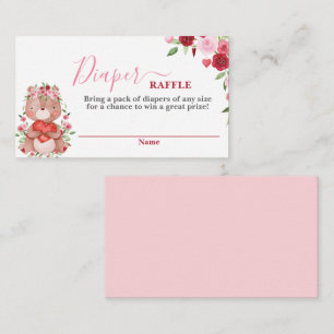 Valentines Bear Baby Shower Diaper Raffekarte Begleitkarte