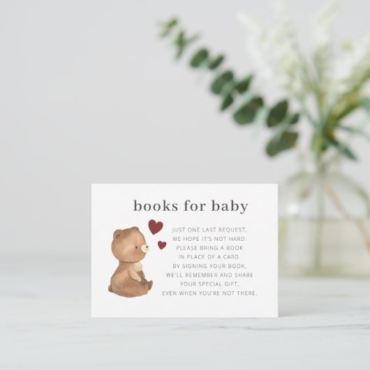 Valentines Bear Books for Baby Begleitkarte (Stehend Vorderseite)