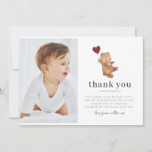 Valentines Bear Foto Danke Karte (Vorderseite)