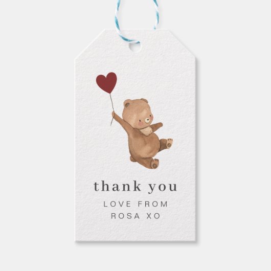 Valentines Bear Gift Tag Geschenkanhänger (Vorderseite)