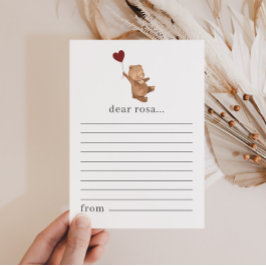 Valentines Bear Time Kapsel Note Card Feiertagskarte