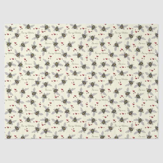 Valentines Bee Mine Bees Seidenpapier (Vorderseite)