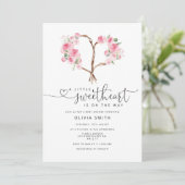 Valentines Blütenherz Einladung (Stehend Vorderseite)