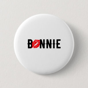 Valentines Bonnie Clyde Matching Couple Liebe Top Button