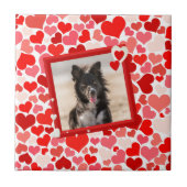 Valentines Border Collie Hunde Herz Fliese (Vorderseite)
