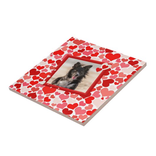 Valentines Border Collie Hunde Herz Fliese (Seite)