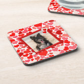 Valentines Border Collie Hunde Herz Getränkeuntersetzer (Linke Seite)
