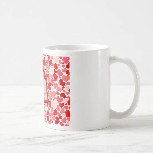 Valentines Border Collie Hunde Herz Kaffeetasse (Rechts)