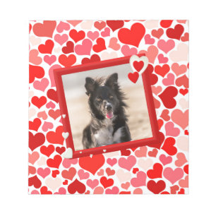 Valentines Border Collie Hunde Herz Notizblock