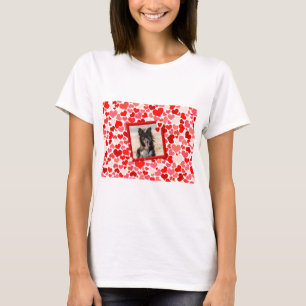 Valentines Border Collie Hunde Herz T-Shirt