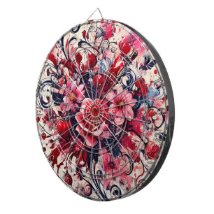 Valentines Bouquet / Rose Spritzer Art Dartscheibe