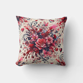 Valentines Bouquet / Rose Spritzer Art Kissen