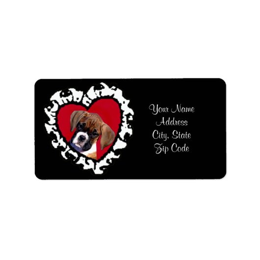 Valentines Boxer Adressetiketten (Vorne)
