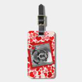 Valentines Boxer Hunde Herz Gepäckanhänger (Vorderseite vertikal)