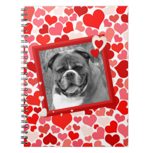Valentines Boxer Hunde Herz Notizblock