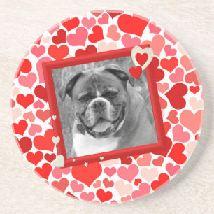 Valentines Boxer Hunde Herz Sandstein Untersetzer