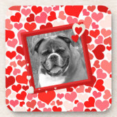 Valentines Boxer Hunde Herz Untersetzer (Vorderseite)