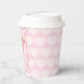 Valentines Brautparty Squigggy Border Pink Pappbecher (Links)