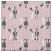 valentines bride frankenstein monster pink herzen stoff (Muster)