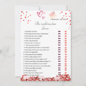 Valentines Bridge & Groom Brautparty Game Card Ankündigung (Vorderseite)