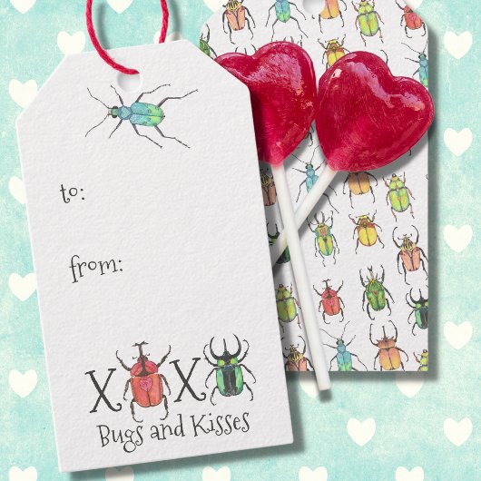 Valentine's Bugs and Kisses Geschenkanhänger