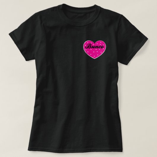 Valentines Bunco Herz mit Würfeln T-Shirt (Design vorne)