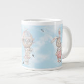Valentine's Bunny Couple im Himmel Jumbo-Tasse (Vorderseite Rechts)