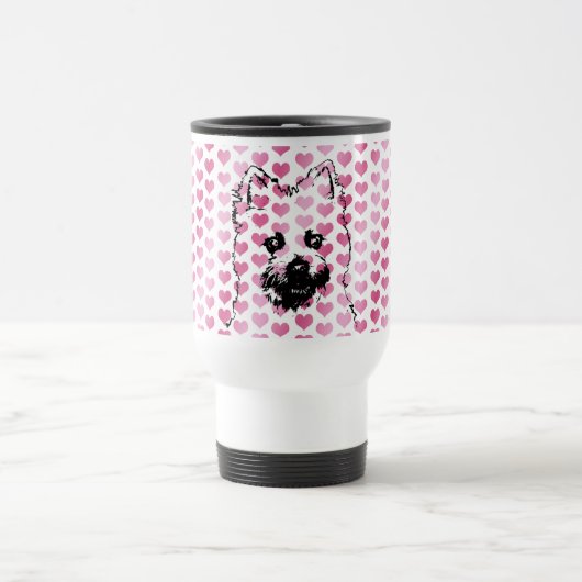 Valentines - Cairn-Terrier-Silhouette Reisebecher (Mittel)