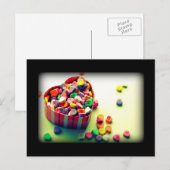 Valentine's Candy Heart Box Feiertagspostkarte (Vorne/Hinten)