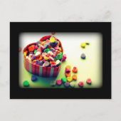 Valentine's Candy Heart Box Feiertagspostkarte (Vorderseite)
