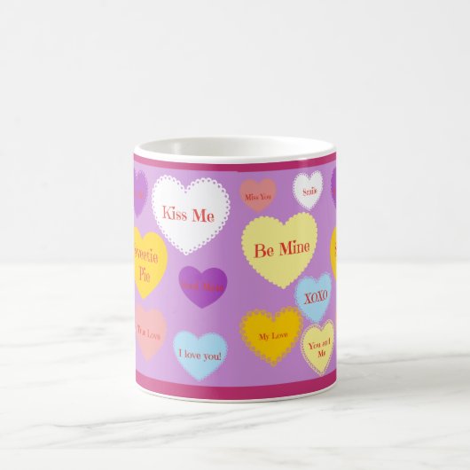 Valentines Candy Heart Coffee Cup Kaffeetasse (Mittel)