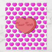 Valentines Candy Heart Zeichnend Weinetikett (Einzelnes Label)