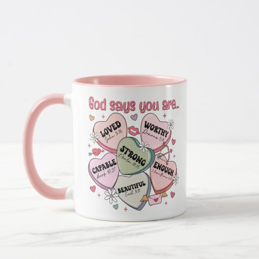 Valentine's Candy Hearts Christian Tasse (Links)