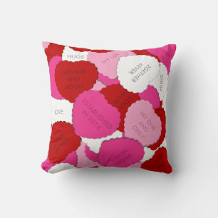 Valentines Candy Hearts Personalisiert Square Pill Kissen